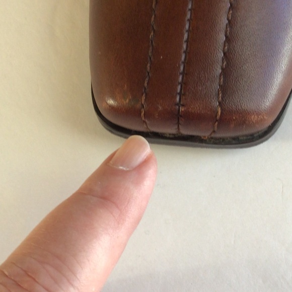 Naturalizer Brown Leather Heeled Loafers 9M  90s Minimalist Slip-On Shoes - Picture 2 of 16